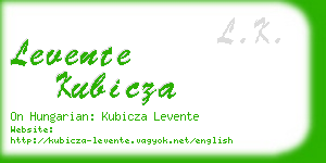 levente kubicza business card